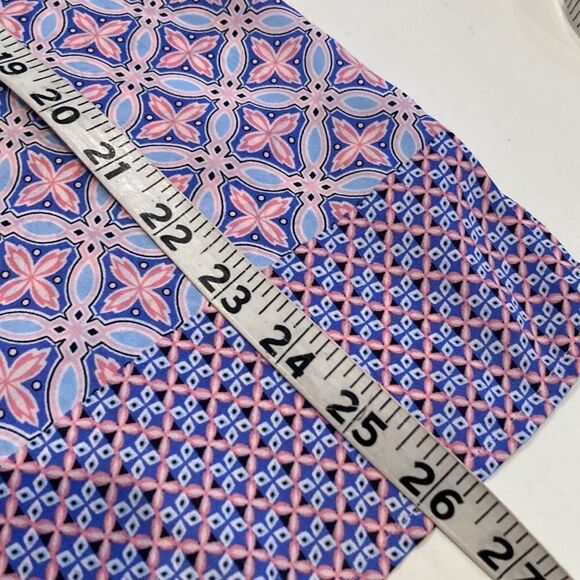 Talbots outlet, blue and pink sleeveless blouse, medium - Picture 5 of 10